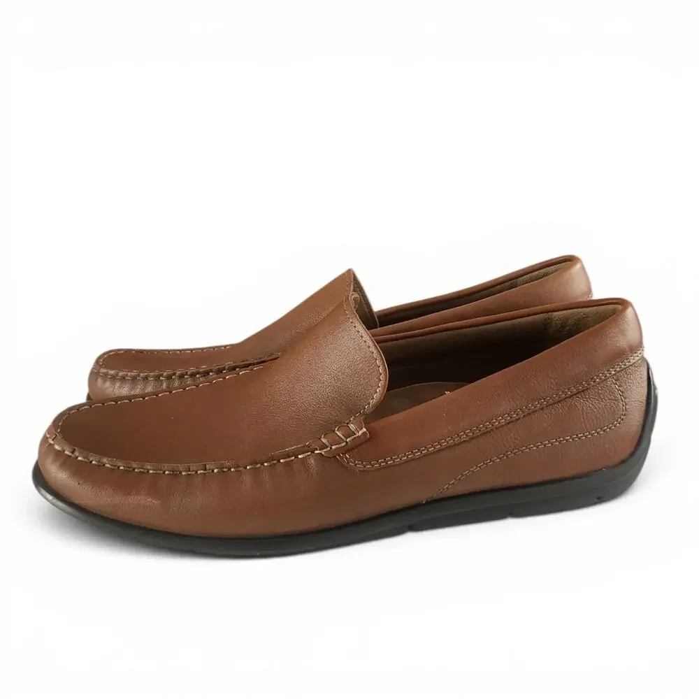 ECCO Mens Classic Moc Slip On Pebbled Leather Loafers Brown US 10.5 Dress Shoes